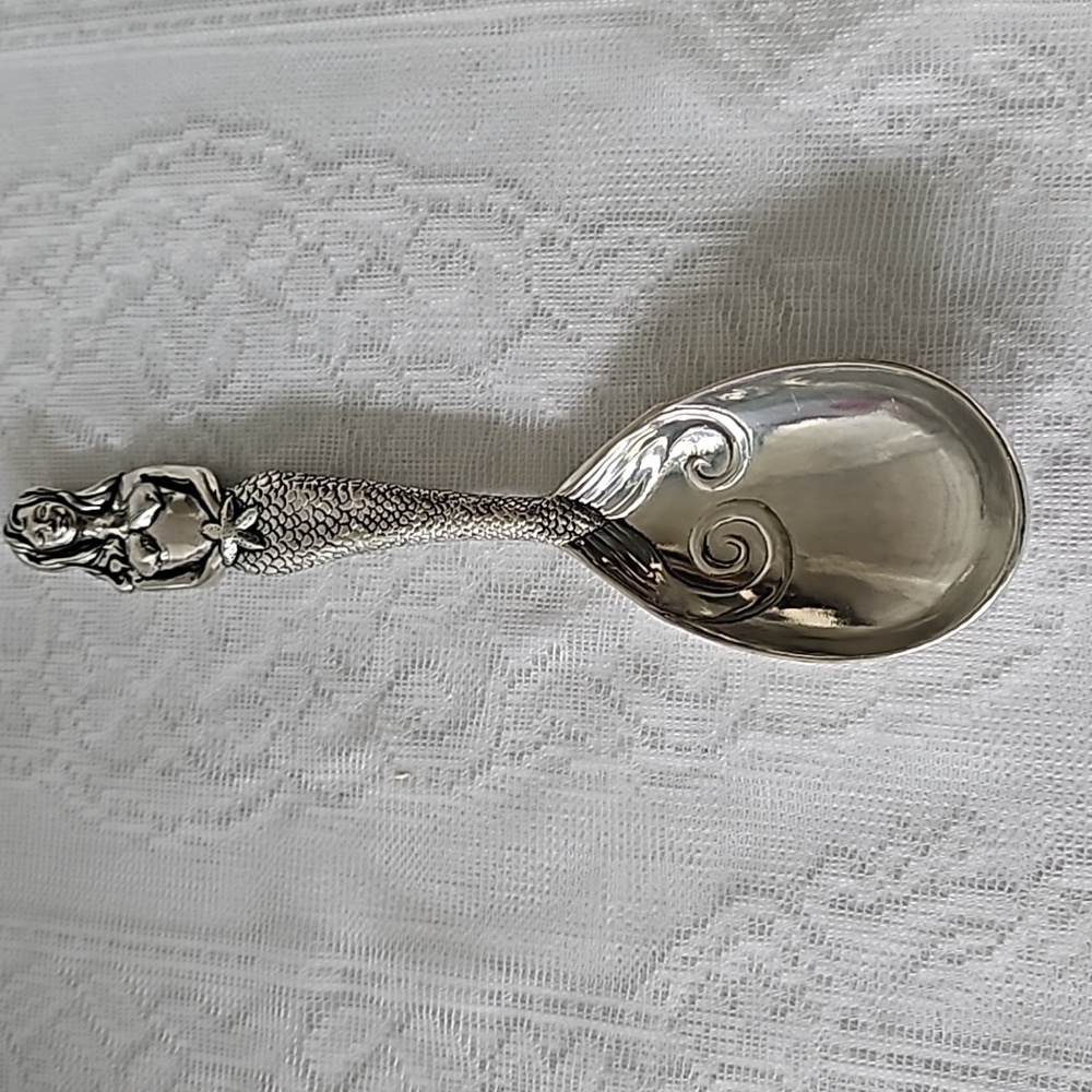 Mermaid Pewter Serving Spoon
